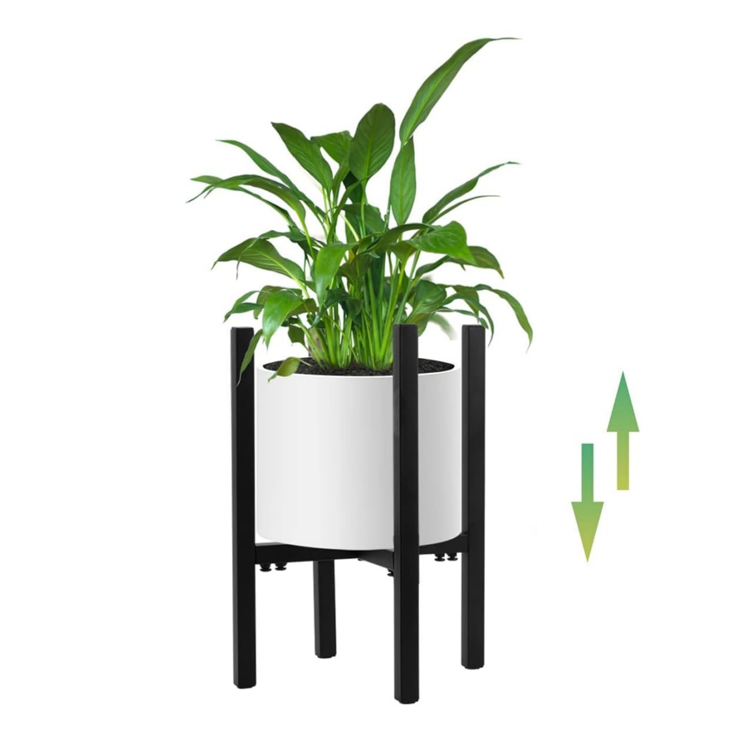 STLOVe® Flower Stand, Indoor Decor Flower Pot Shelf, Black Iron Pot Stand, Planter Holder for Flowerpot, Home Garden Corner Porch, Wedding Garden Home Decoration(Pot & Plant Not Included) (Adjustable)