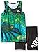 adidas Toddler Girls' Top and Short Set, Tropical Dot Print, 3T