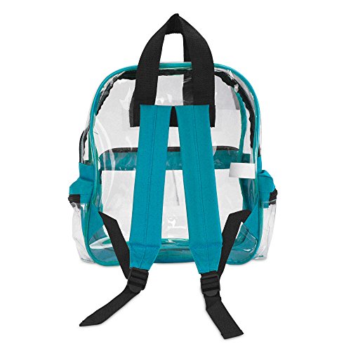 DALIX Clear Backpack Bags Smooth Plastic Transparent See Through in Teal