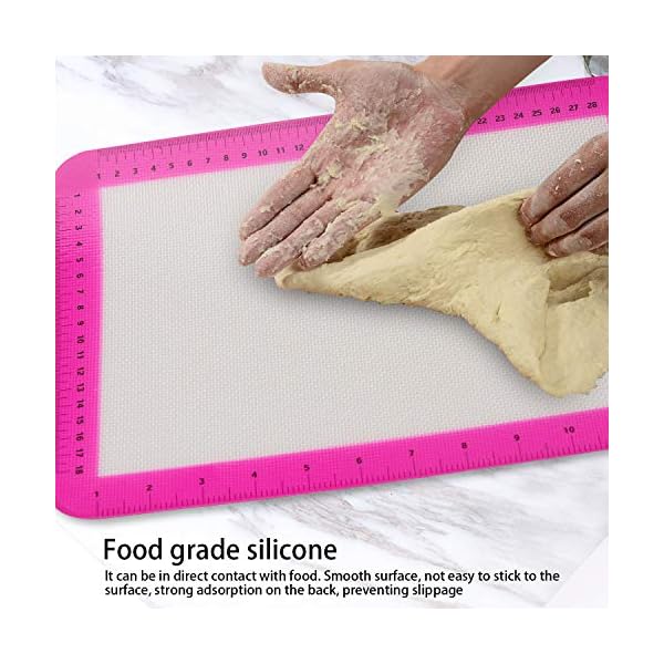 FOLAI 4pieces Silicone Baking Mats, Non-Slip Washable Reusable Baking Tray, Heat-Resistant Cooking Bakeware Mat, BPA Fre…