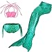 SAIANKE 3PCS Mermaid Tail Swimmable Costume Swimsuit for Girls Swimming