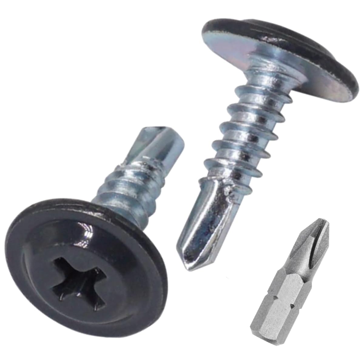 SKIR'CO (Pack of 150 pcs) Painted 4.2 x 16 mm Self Drilling Screws, Phillips Modified Truss Head, Sheet Metal Screw, Wafer Head (150, Anthracite Grey RAL 7016) — image 1