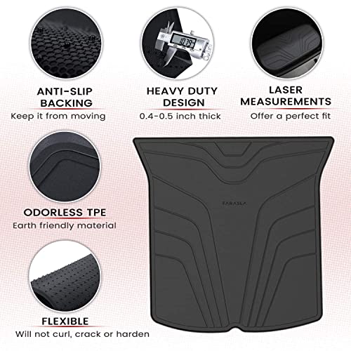 Farasla All Weather Cargo Mats for 2020 2021 2022 Tesla Model Y (Set of