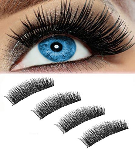 Dual Magnetic Eyelashes, Newest Ultra Thin Fiber Magnet Lashes Best 3D Reusable Fake Lashes Extensions Cosmetics,4 Pcs