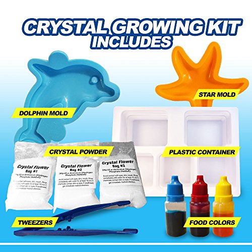 Crystal Growing Kit For Kids - Evviva Sciences - Science Kit To Make & Grow Rocks, Crystals, Gems - Easy All Inclusive Set - Chemistry, Geology & Learning Experiment Toy - w/ eBook