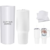 PYD Life 50 PCS Shrink Wrap Film for 40 OZ Sublimation Tumblers 11.8" x 7" | Designed for 11 OZ 15 OZ 20 OZ 25 OZ Sublimation