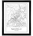 Nashville Poster Nashville Map City Map Posters Nashville Map Print State Tennessee Map Modern Map Art Black and White Map Wall Art Scandinavian Poster 8x10 Unframed