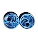 Longbeauty 2Pcs Glass Blue Fantasy Swirl Lines Ear Tunnels and Plugs Expander Gauge 5/8