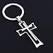 Jzcky Shzrp Elegant Cross Key Ring Key Pendant Keychain (Silver and Black Cross)