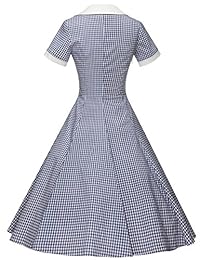 GownTown Vestido de mujer de los años 50, estilo vintage, con mangas y bolsillos