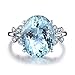 Meolin Rhinestone Butterfly Ring Natural Topaz Stone Crystal Engagement Ring Charm Gemstone Ring Women Jewelry, Sea Blue,Size 8