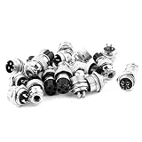 uxcell 10Pairs 16mm Thread 4 Pins Male Female Panel Metal Aviation Wire Connector