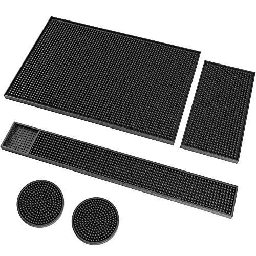 Cervago Bar Mats for Glasses (5 Pc) Counter Mat for Cocktail and