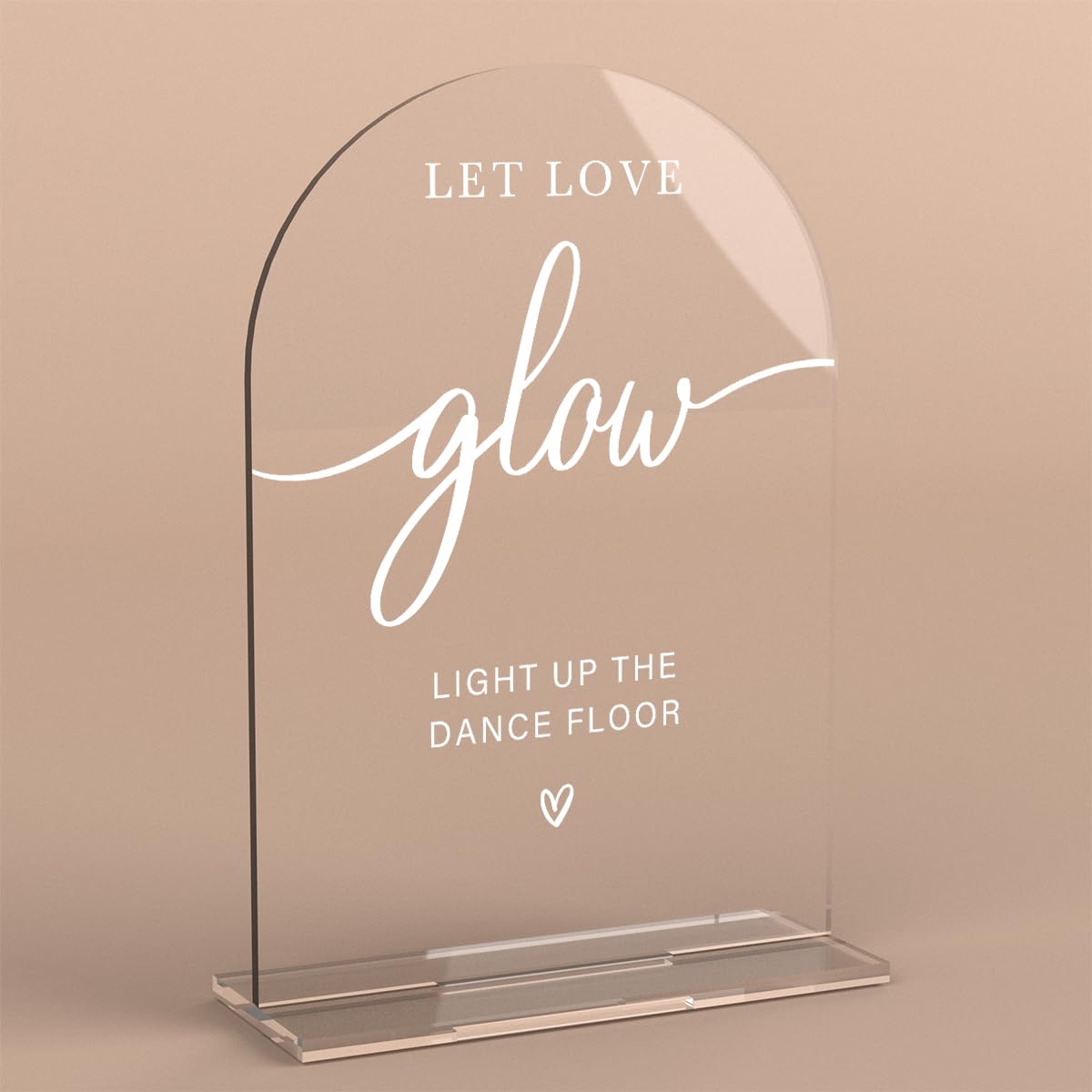 Photo 1 of **SCRATCHED UP** Acrylic Wedding Sign Let Love Glow Sign for Wedding Wedding Signs for Ceremony Modern Calligraphy Arch Acrylic Table Top Sign for Wedding Reception and Event Party Table