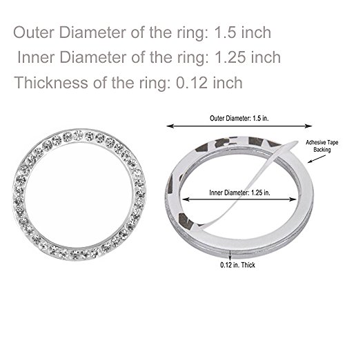 2 Earthland+Rhinestone+Decoration+Interior+Button+Silvery