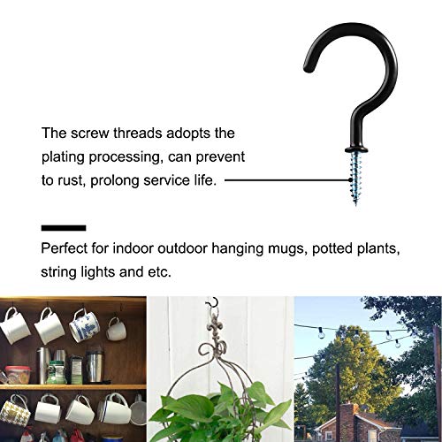 Brightown 50 Pack Ceiling Hooks 11/4inch Plants Hooks Screwin Wall