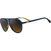 goodr Frequent Skymall Shoppers Polarized Aviator Sunglasses, Large Sized (Mach G), Navy Frame with Amber Gradient Lens, Dark to Light Tint, UV400 Protection, No Slip, No Bounce