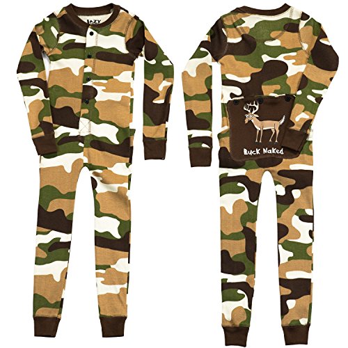 LazyOne Boys Camo Deer Kids Onesie Flapjack