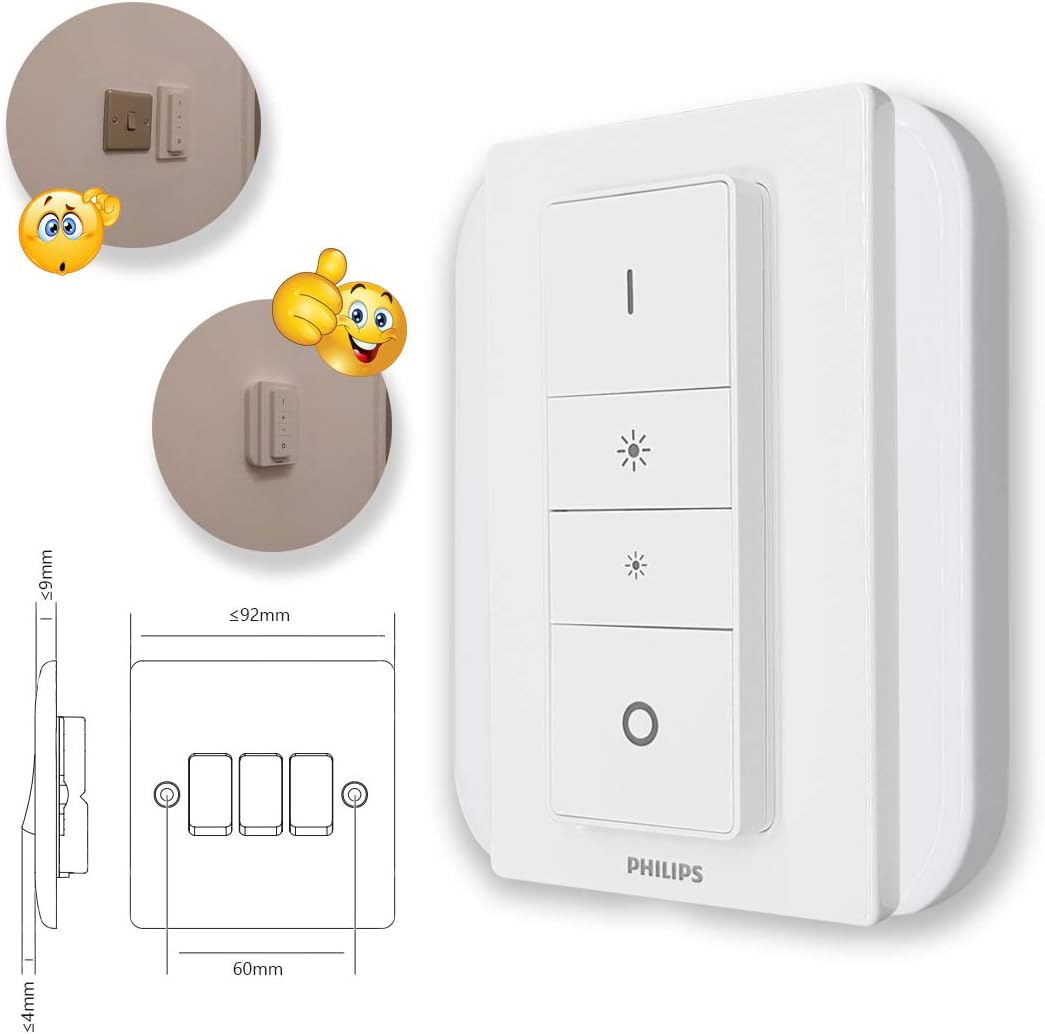 SAMOTECH Switch Cover Compatible with Philips Hue Dimmer V1 (SM200 V1), white - Image 3