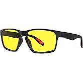 Goiteia Night Driving Glasses for Men Women, Yellow Glasses for Rainy Days, Anti Glare from Front and Rear Headlight