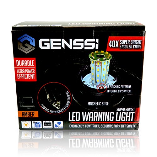 GENSSI LED Beacon Strobe Light Roof Tow Truck 3 Function 40 SMD Flashing Amber - Thumbnail 7