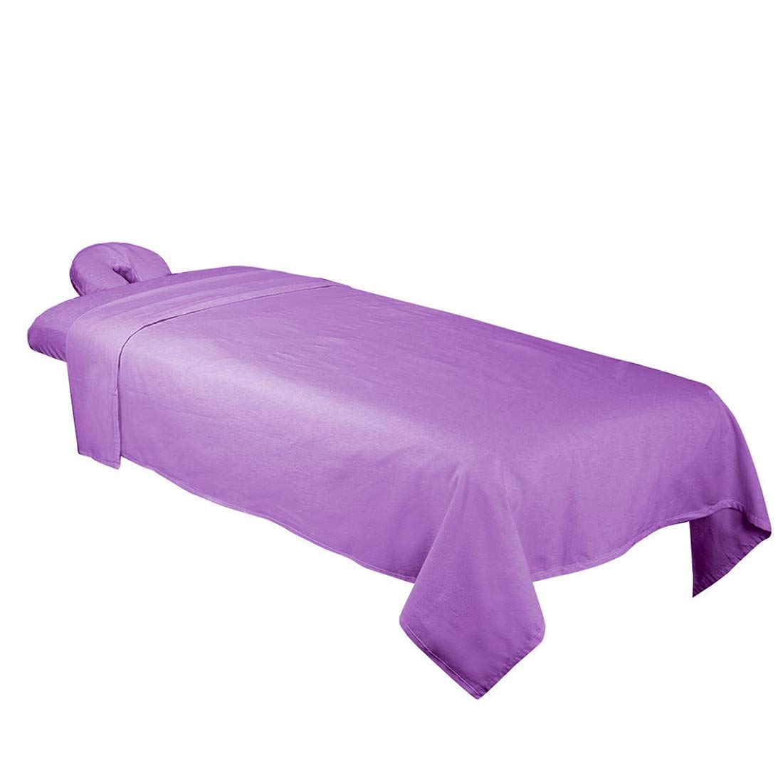 ForPro Premium Flannel 3-Piece Massage Sheet Set, Lavender, for Massage Tables, Includes Massage Flat Sheet, Massage Fitted Sheet, and Massage Fitted Face Rest Cover : Beauty