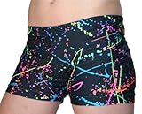 Paint Splatter Spandex Shorts (2.5 In. Adult M 8-10, Paint Splatter)