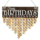 WINOMO Wooden DIY Calendar Hanging Plaque Board Family Birthday Reminder Home Decor