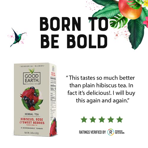 Good Earth Sensorial Blend Flavored Herbal Tea Hibiscus, Rose and Sweet