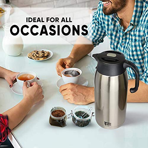 Coffee carafe & Tea carafe in one. 68oz 12hr heat retention ideal for