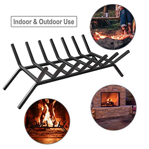 WBHome Fireplace Grate 24 inch 7 Bar Fire Grates Heavy Duty Solid