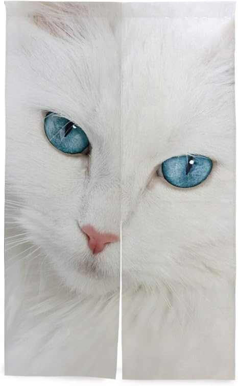 Amazon Masai のれん おしゃれ 猫柄 白猫 目隠し 突っ張り棒付き 86 143cm のれん オンライン通販
