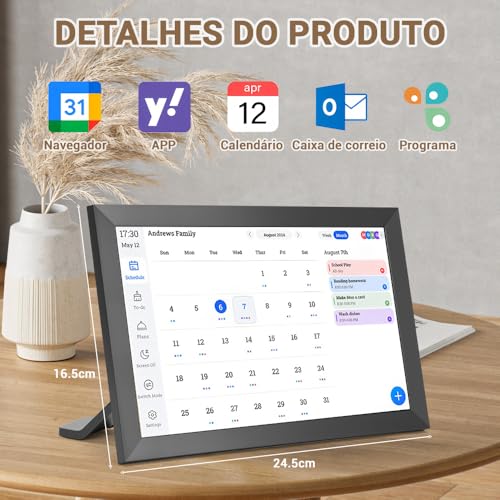 10.1 Polegadas Calendário Digital Inteligente E Gráfico Tarefas, Planner, Porta Retrato Digital, Para Agendamento Familiar, Tela Sensível Ao Toque Hd Interativa, 110-220V