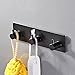 KES Self Adhesive Hooks Rail STAINLESS STEEL 3-Hook Rack Bath Towel Hook Sticky Bathroom Kitchen Towel Multi Hanger Matte Black, A7060H3-BK