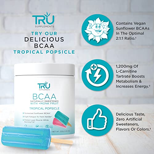 TRU BCAA, Plant Based Branched Chain Amino Acids, Vegan Friendly, Zero