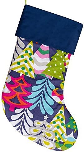 Navy Blue Handmade Christmas Stocking, Xmas Sock