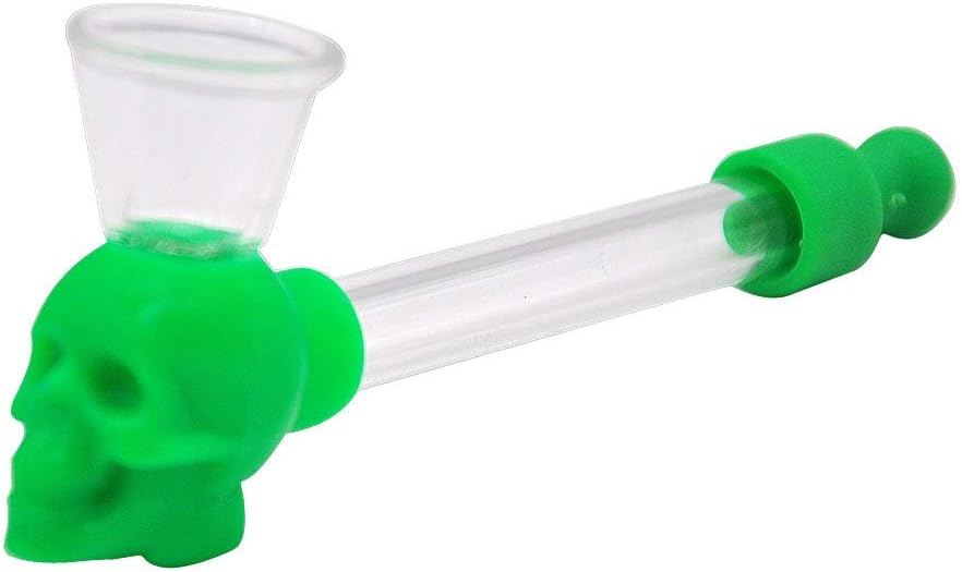 QINJLI Environmental Skull Pipe, Detachable Mini Tube, Portable Pipe (Color : Green)