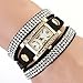 BESSKY Women's White Dial Clock Leather Quartz Wrist Watch