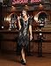 PrettyGuide Women's 1920s Dress Sequin Fringed Flapper Dress with Sleeve L Gold