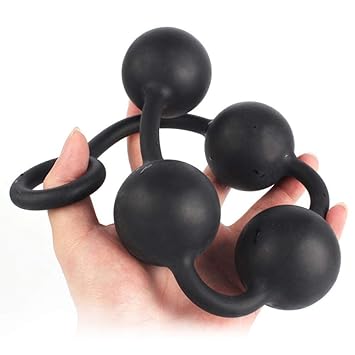QueenHome Silikon Erweitern Sie aufblasbaren Analplug mit Analkugeln Silikon-Buttplugs Pulled Acupuncture Dilator Long Anal B