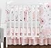 Sweet Jojo Designs 9-Piece Blush Pink, Grey and White Shabby Chic Watercolor Floral Baby Girl Crib Bedding Set with Bumper Rose Flower Polka Dot