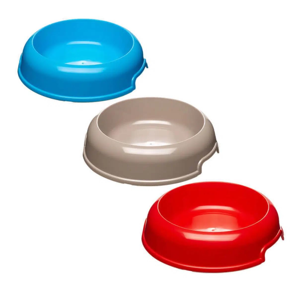 Ferplast Dog Bowls PARTY, Non-Slip Rubber Base, Food and Water Plastic Bowl Easy to Clean, 23 x 5 7,7 cm. (1 L)