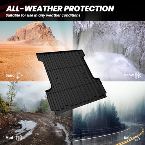 LASFIT 5.5FT Truck Bed Mat for Ford F-150 2026 2025 2024 F150 Lightning Custom Fit for 67.1 inch Bed Box All Weather Protector TPE Bed Liner Durable Easy Clean- Black-Not Fit for Drop in Bedlienr
