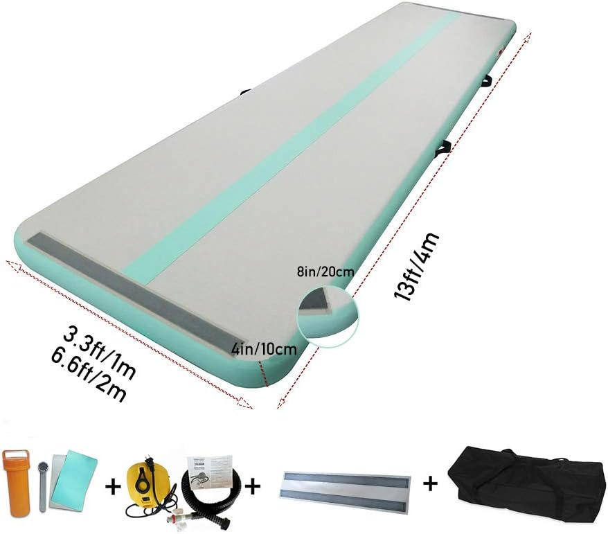 EJIA AirFloor mat Air Track Gymnastics with Bravo Electric Pump/Tokyo Championship/for Fitness,Dance,Schools,Home,Gym,Cheerleading (Color/Size Optional,L=3/4/5/6/8/10/12/15m,W=1/2m,T=10/20cm)