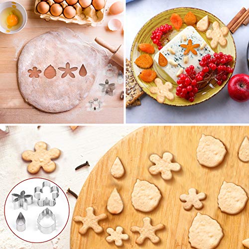 Dough Blender and Pastry Cutter Set, Stainless Steel Dough Cutter Scraper Blender and Cookie Biscuit Cutter Set, Professional Baking Tools for Home Kitchen