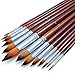 Artist Watercolor Paint Brushes Set 13pcs - Round Pointed Tip Soft Anti-Shedding Nylon Hair Wood Long Handle - Detail Paint Brush for Watercolor, Acrylics, Ink, Gouache, Oil, Tempera, Paint by Numbers