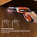 Cordless Electric Screwdriver Meterk Rechargeable Drill 3.6V 2000mAh MAX Torque 5N.m 30pcs Screw Bits, Drill Bit Extension Holder, USB Charging with LED Light