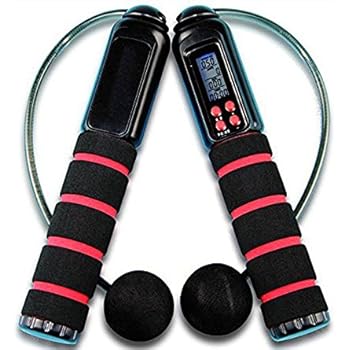 ECVISION Digital Outdoor and Indoor Wireless Cordless Diet Skipping Rope Jumping Rope With Digital LCD Screen Showing Time,Calorie And Jump Counter-Free Juming Rope Included.(Black)