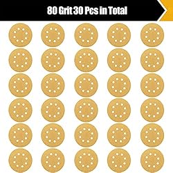 BOSHCRAFT Sanding Discs, 80 Grit 5 Inch 8 Holes