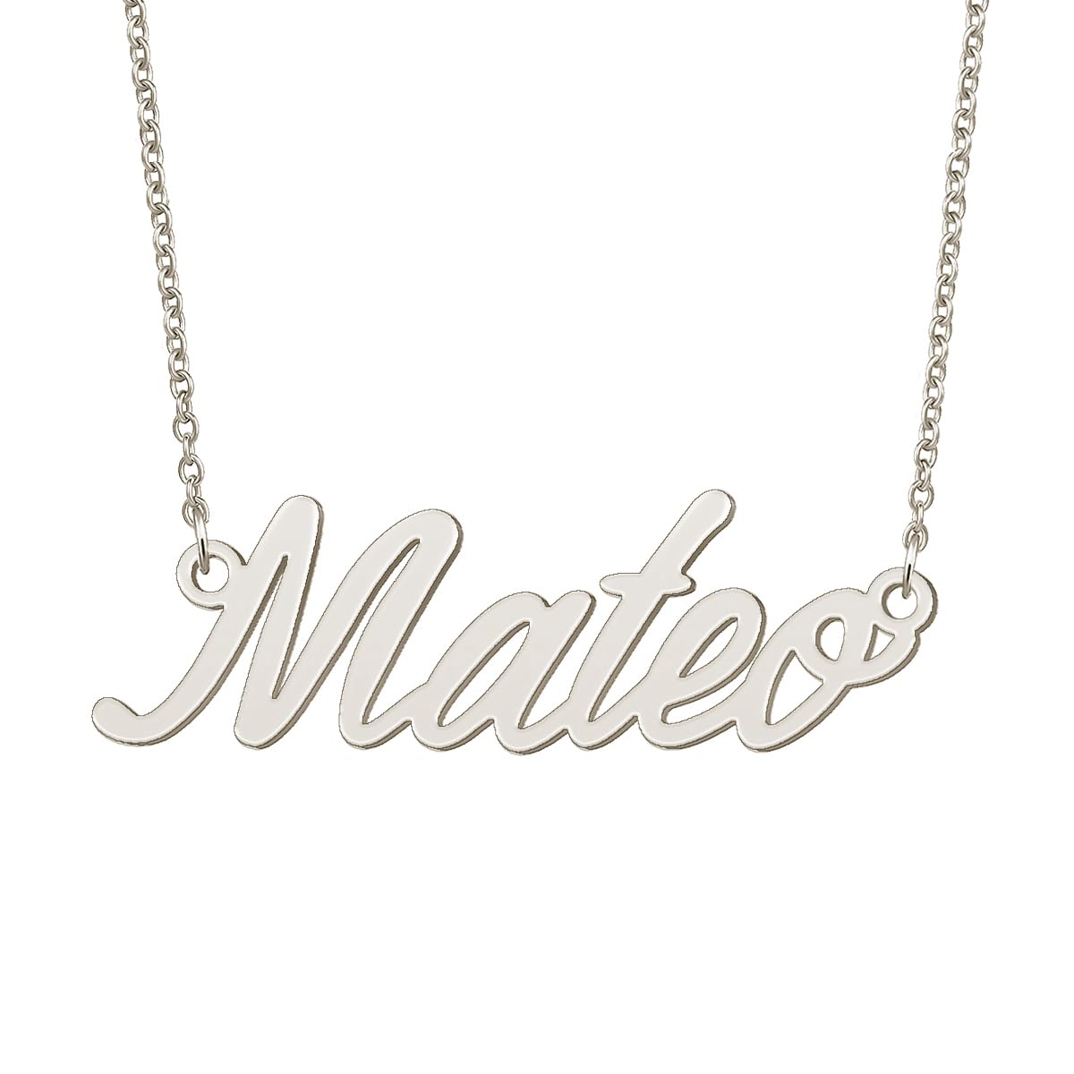 BYBWBL Mateo Name Pendant Necklace Silver Color